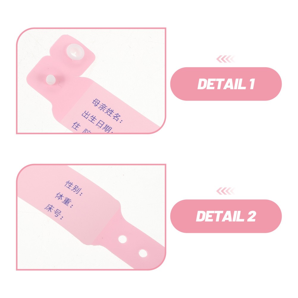 100 Pcs Medical Identification Tape Secure Snap Newborn Bracelet Baby Wristband