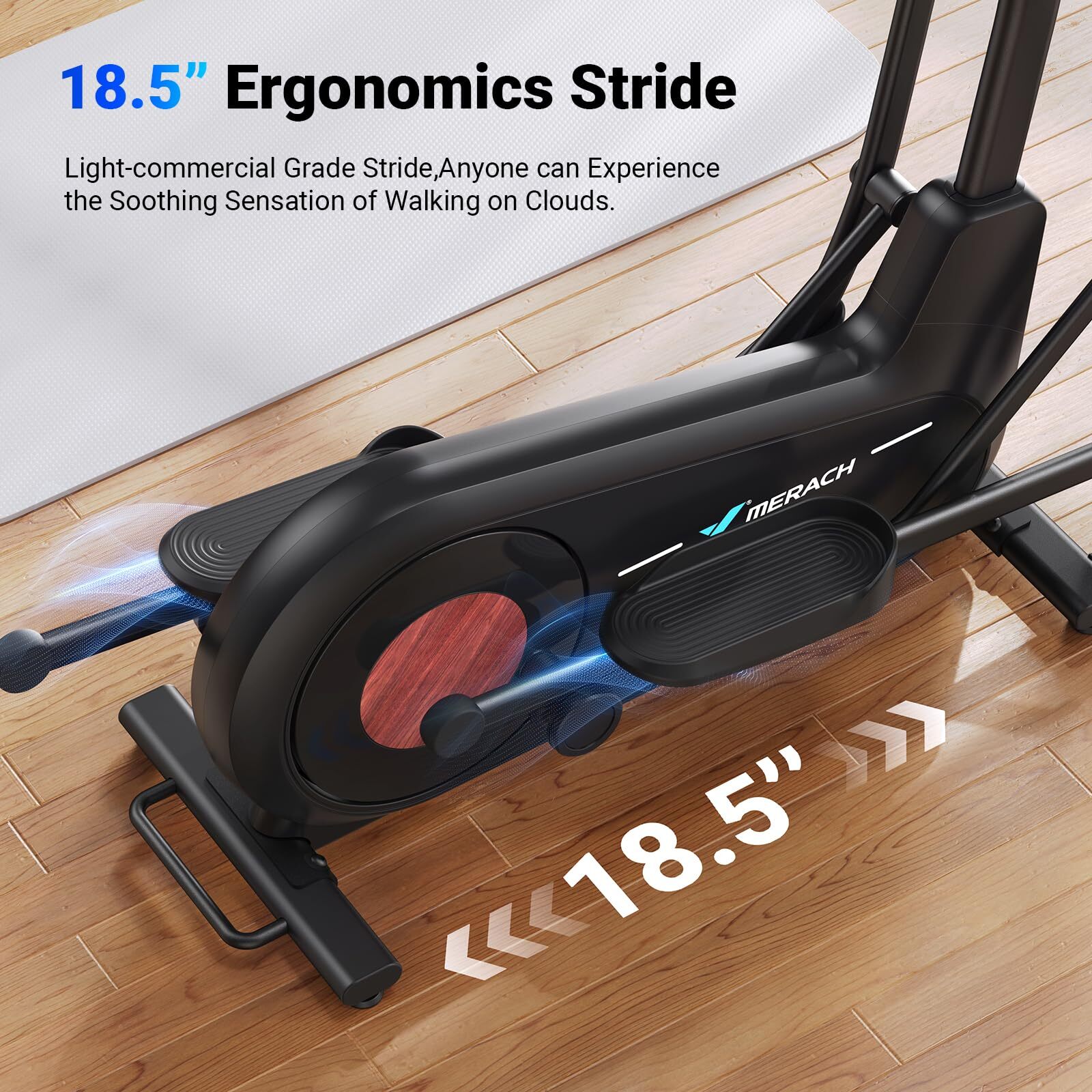 MERACH E27 Elliptical Magnetic Exercise Machine Hyper-Quiet 8 Resistance Levels