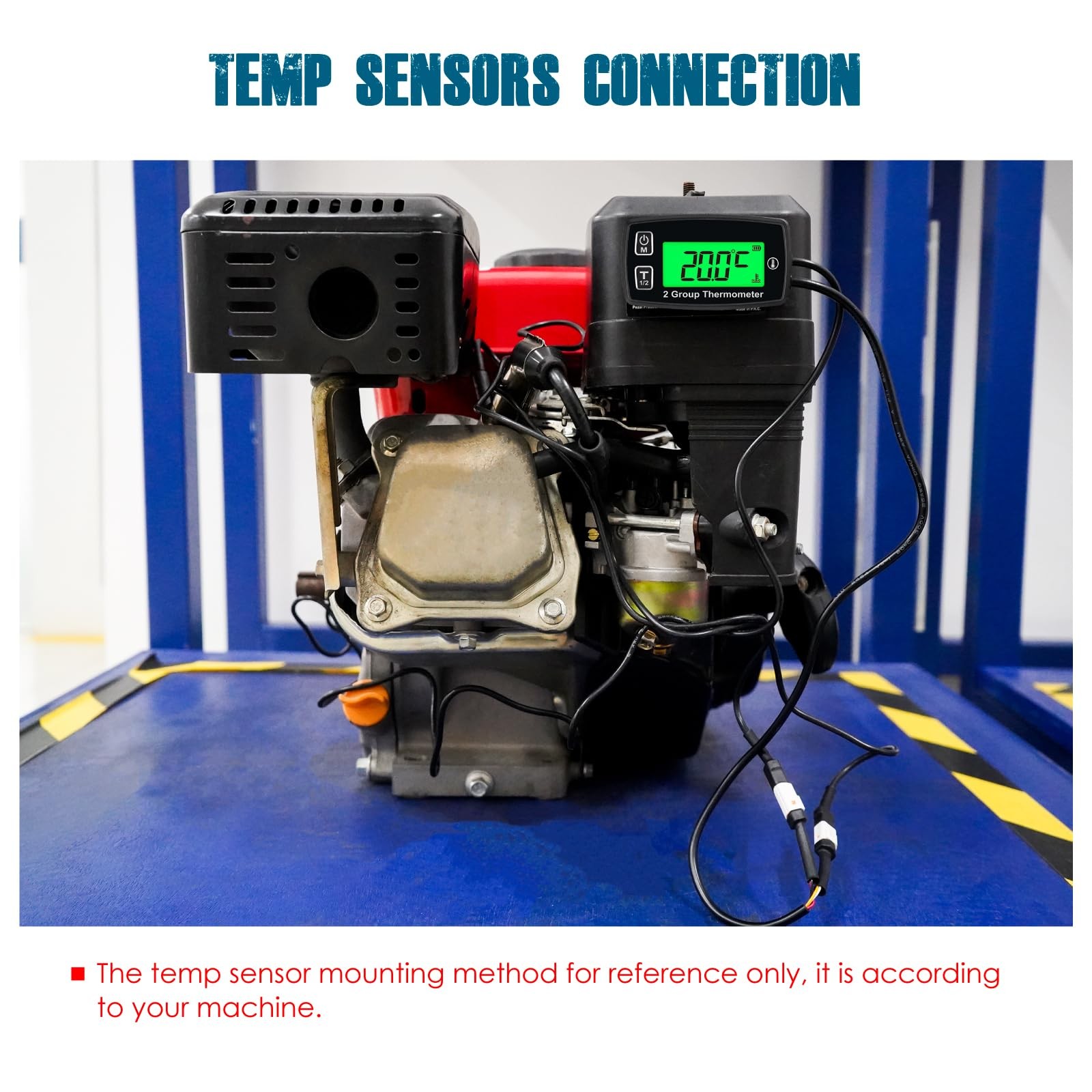 Digital LCD Engine Temp Gauge,Dual Temperature Record,Backlight Display,User ...