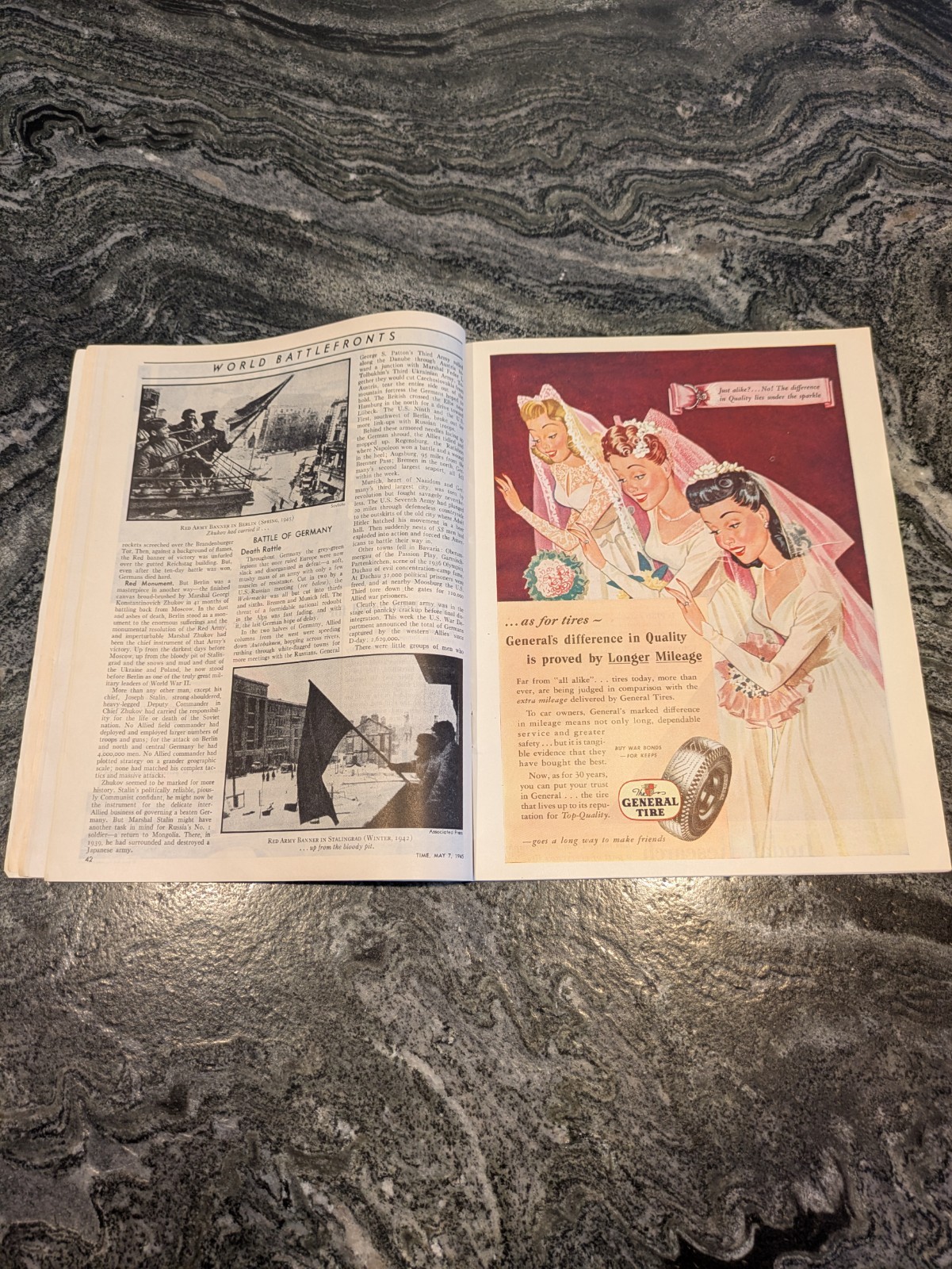 Time Magazine May 7, 1945 Adolf Hitler Red X Collectible Newsmagazine