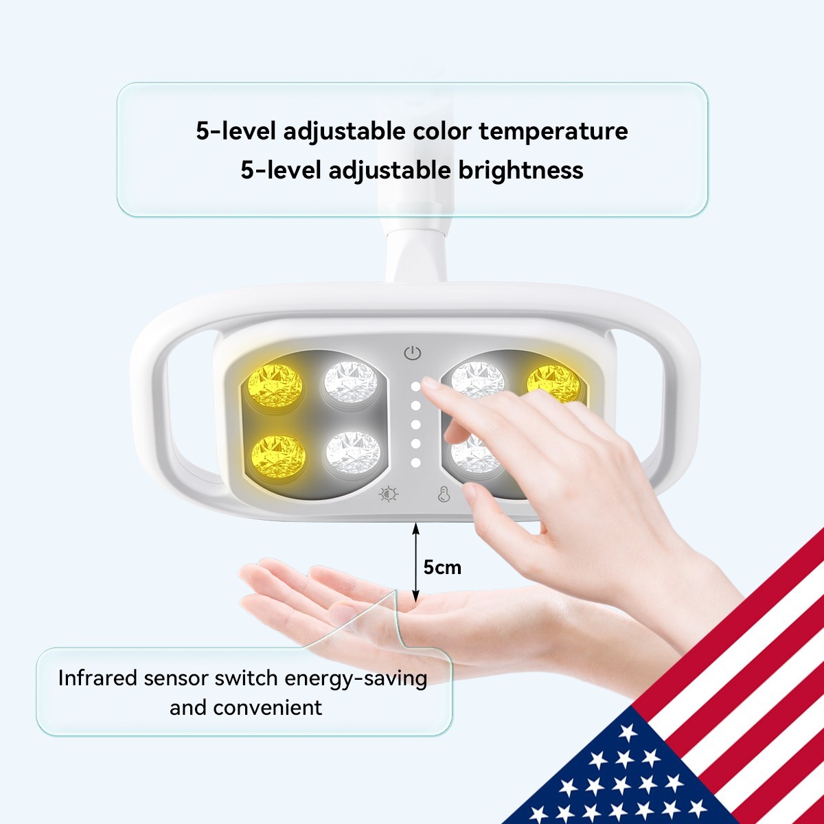 AZDENT Dental LED Lamp For Dental Unit Chair Adjustable Oral Light USA