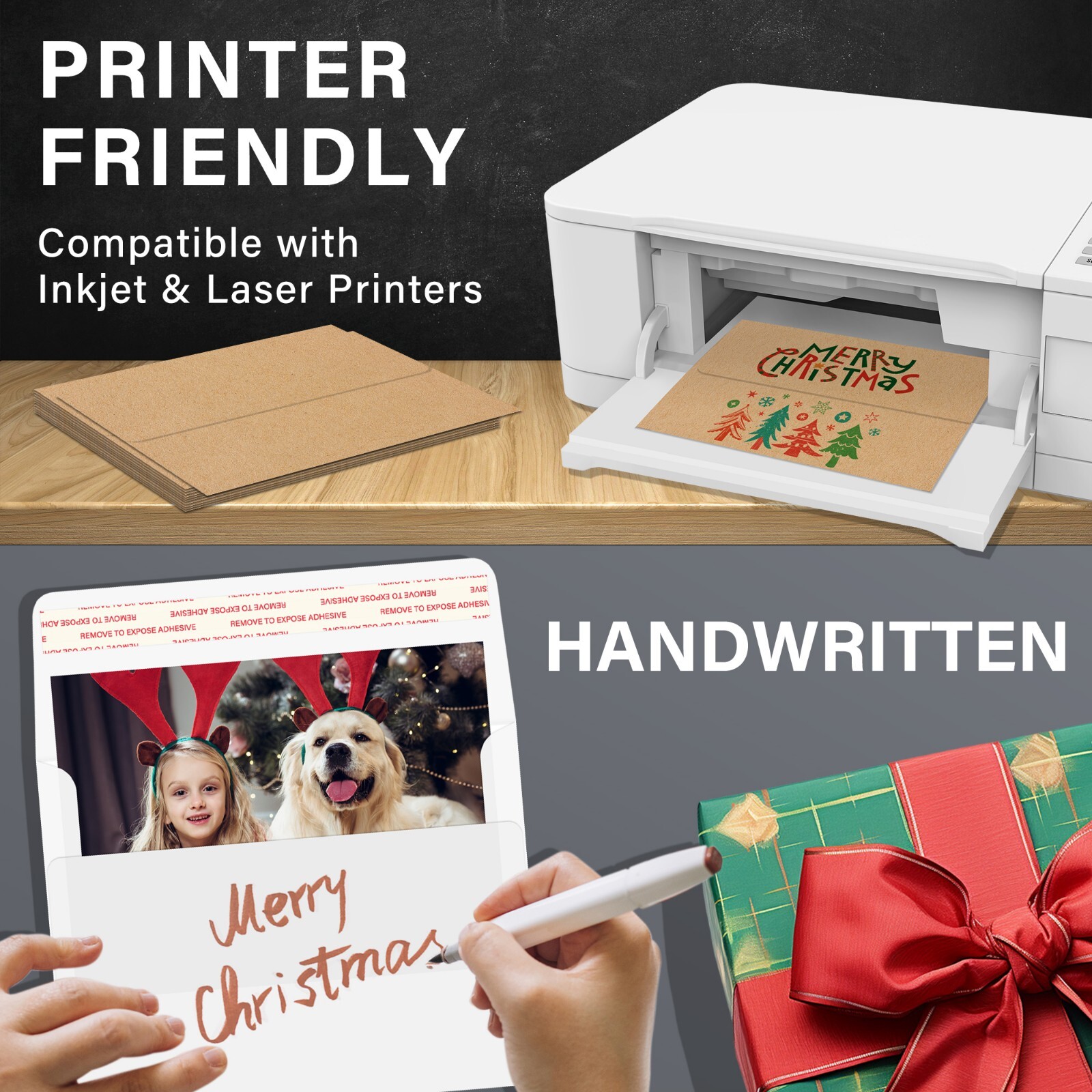 450 Invitation Envelopes Brown Kraft A7 5.25" x 7.25 for 5x7 Photo Wedding Card