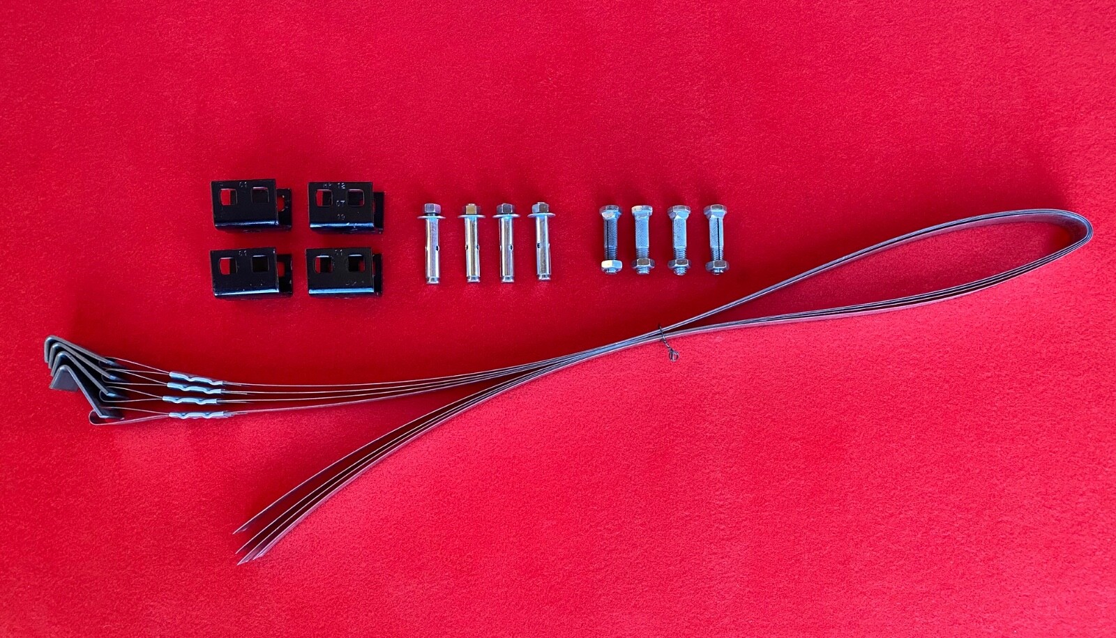 Mobile Home Parts Set of 4 Dry Concrete Anchors Tie Down Straps & Bolts