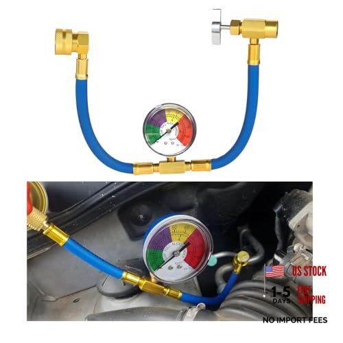 R134A AC Refrigerant Charge Hose Kit, 1/2" Can Opener Recharge Hoses with