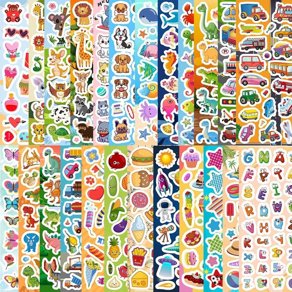 48 Sheets Stickers for Kids, Cute Kids Variety Pack Multicolor