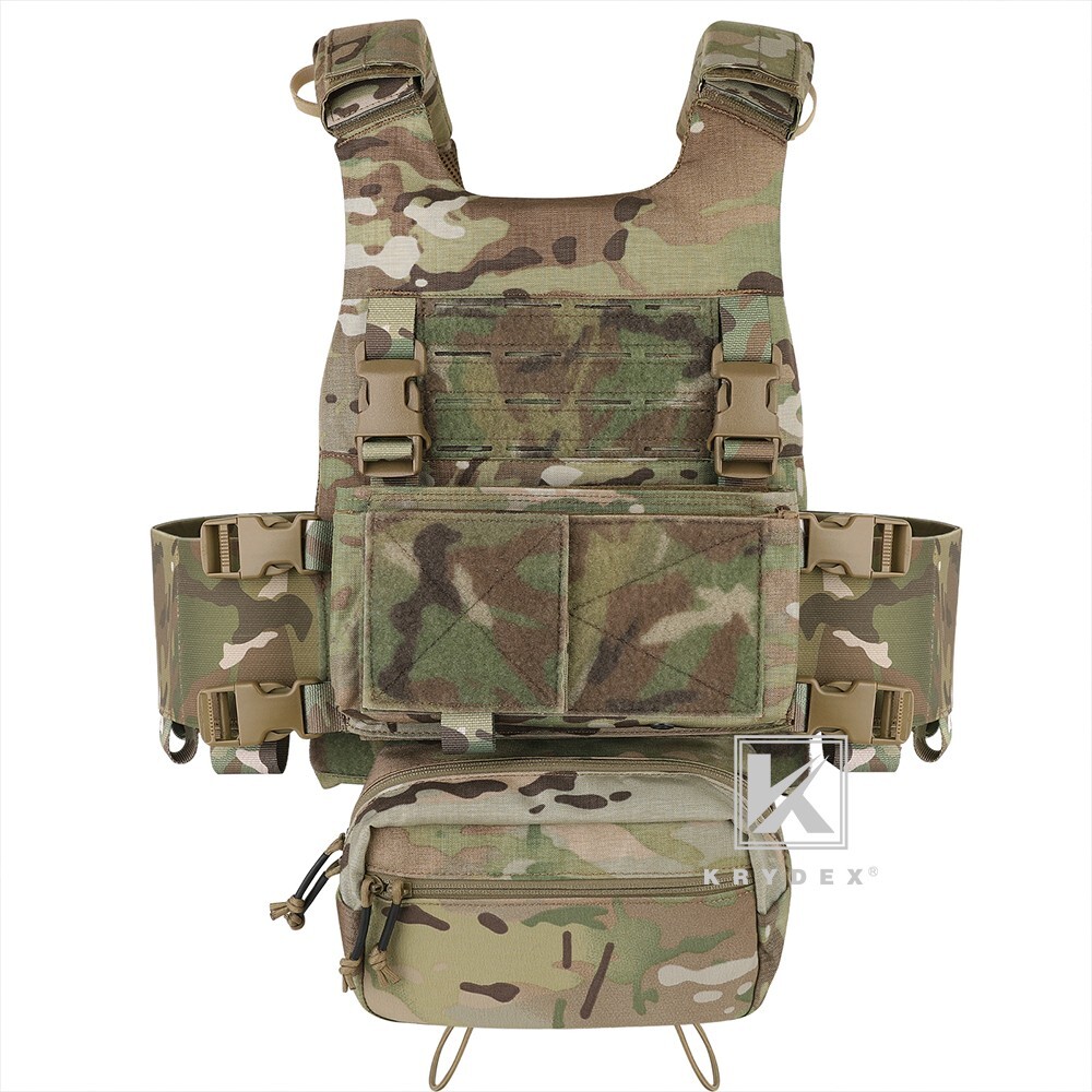 KRYDEX Low Vis Slick Molle Plate Carrier & Tactical Placard Holder & Drop Pouch