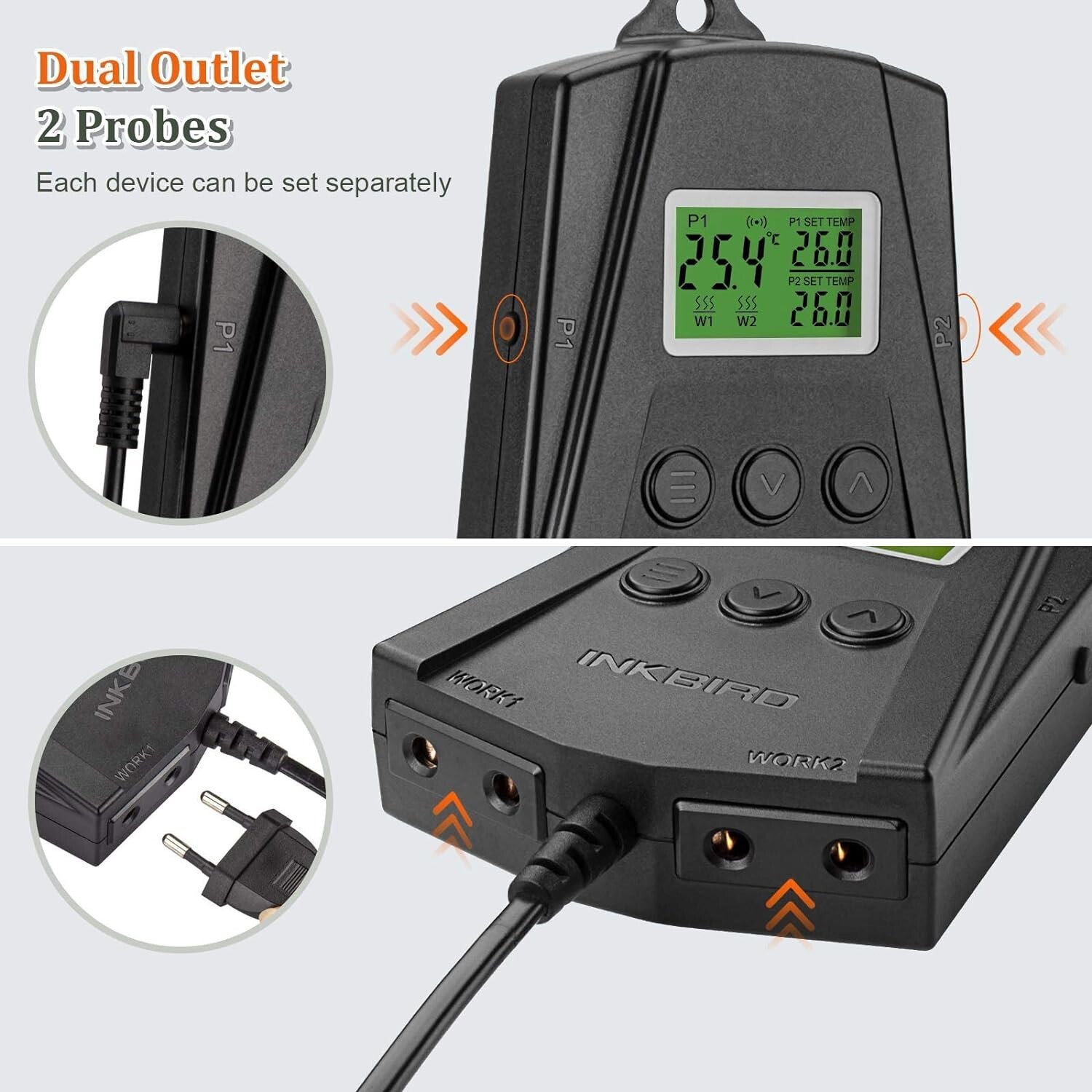 INKBIRD WiFi Thermostat Temperature Control Seedling Heat Mat*2 Plant Germiation