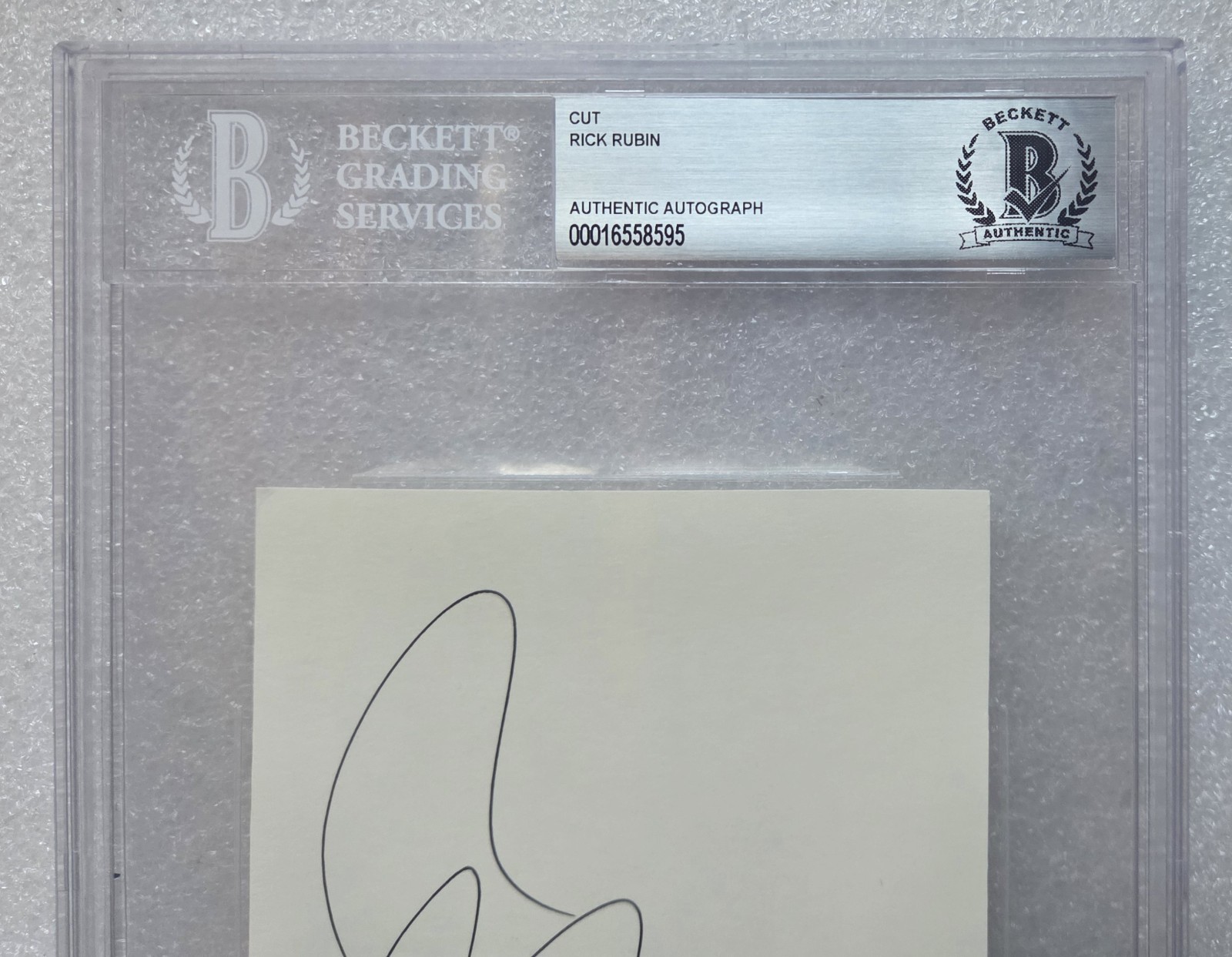 RICK RUBIN SIGNED BECKETT BAS COA AUTOGRAPHED SLABBED SLAB PRODUCER DEF JAM