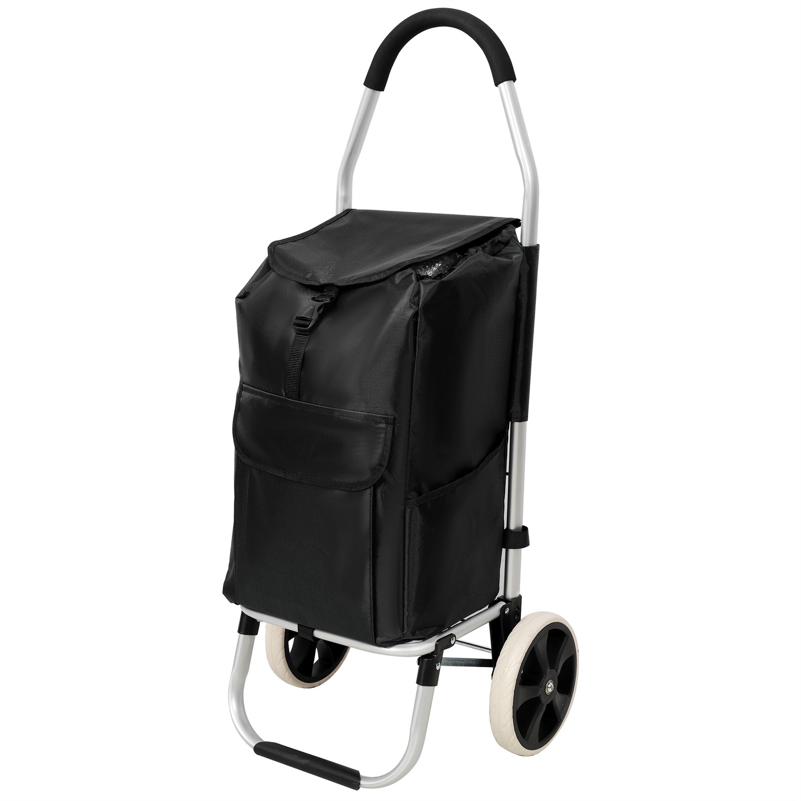 Trolley Dolly Foldable Shopping Cart for Groceries with Wheels and Removable Bag