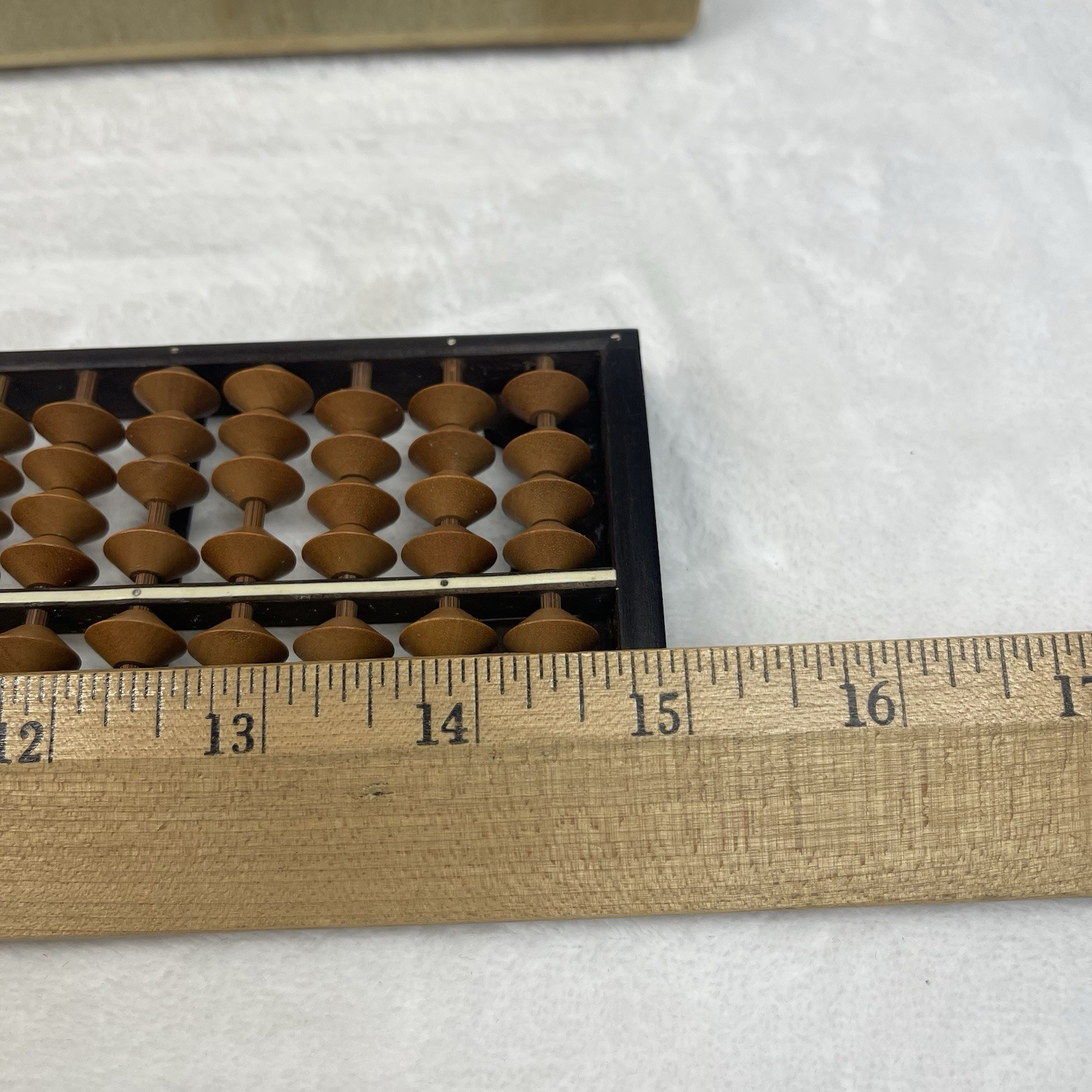 Vintage Soroban Abacus Calculator 27 Column Digit Orange Beads w Original Box