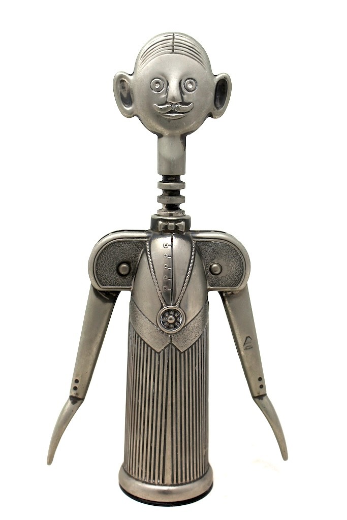 Pierre the Sommelier/Figural Corkscrew by Aldo Colombo/Italy 1960s/70s/Toned