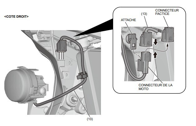Honda X-Adv Twin Fog light adaptor connectors + SCS coding connector upto 2025