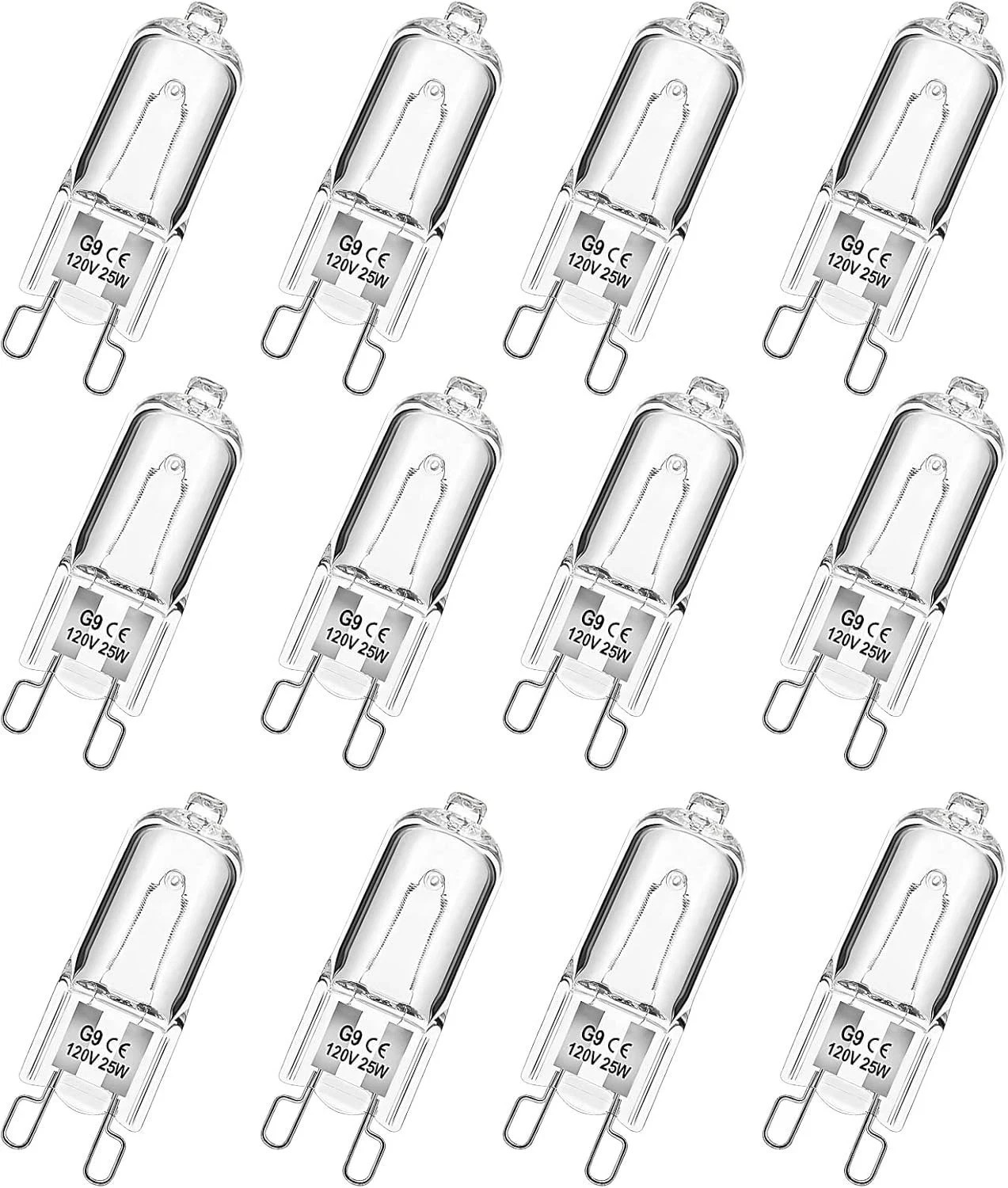 5,10,12pcs G9 Bulb 20 25 40 Watt 120 Volt Dimmable T4 JCD Type Bi-Pin Base