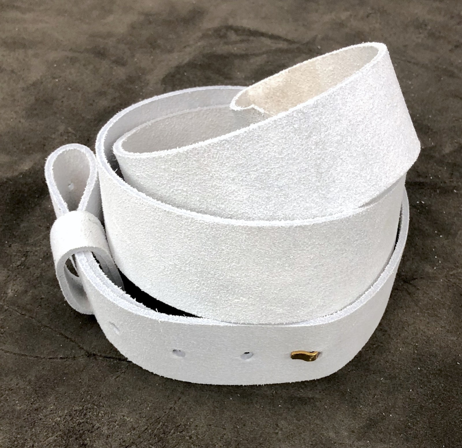 White Buff Leather Two Piece Belt / NCO Belt