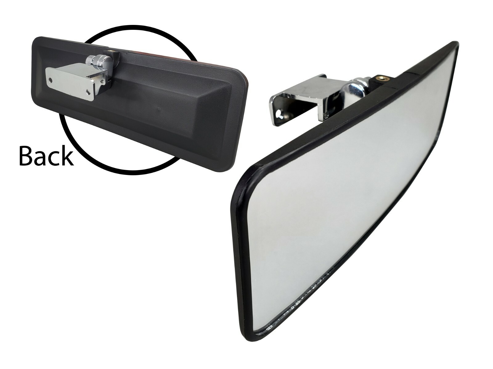 Pactrade Marine Boat Ski Wide Mirror Tinted Black Deck Windshield Mounted Dash