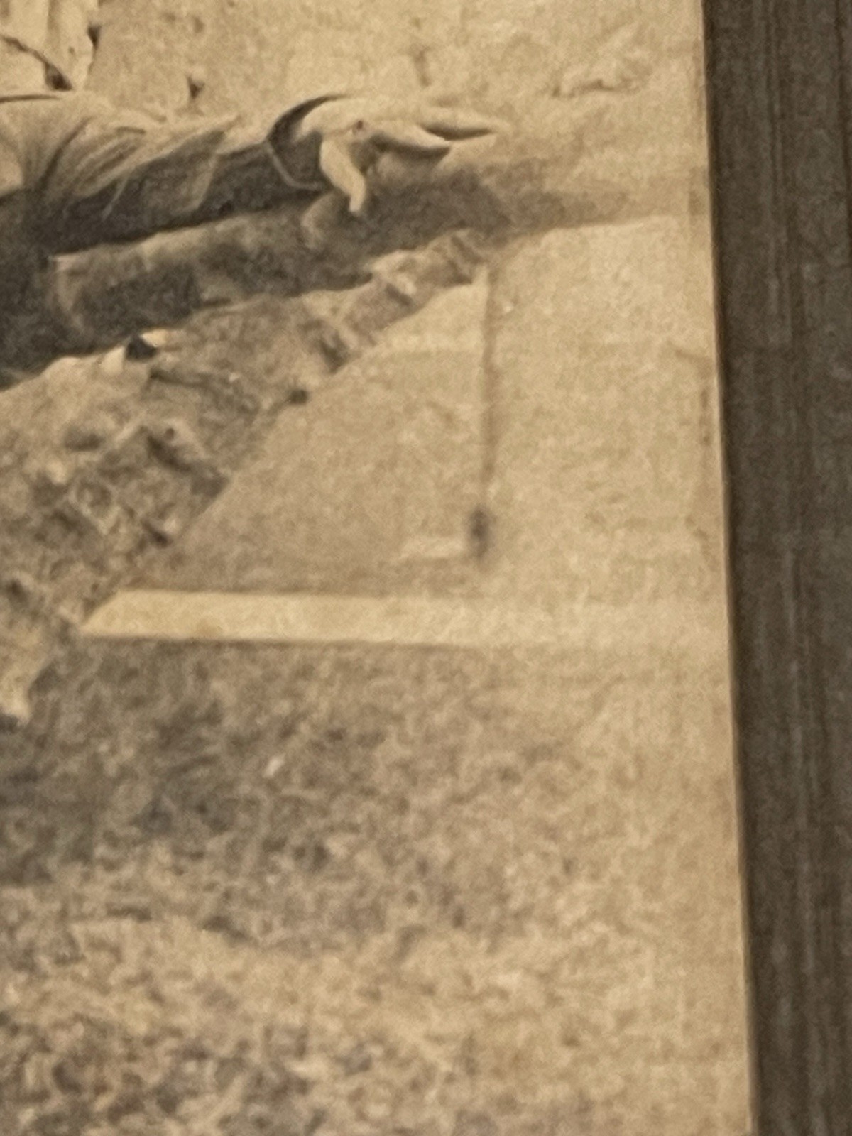 WW1 Photograph Young Military Soldier In Uniform With Medal & Hat - Sepia Color