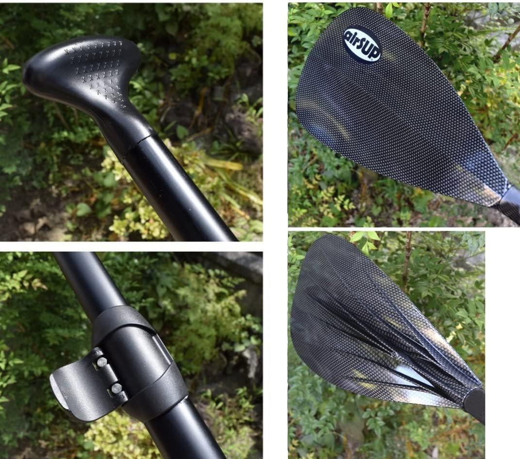 Tough 3 Piece Compact Paddle for Inflatable SUP Light 33oz NO TWIST carbon decal