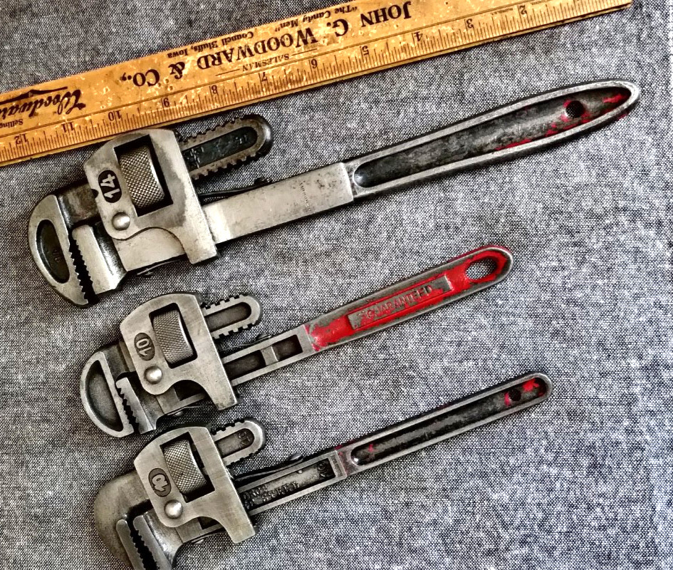 3 vintage German Made Pipe Wrenches