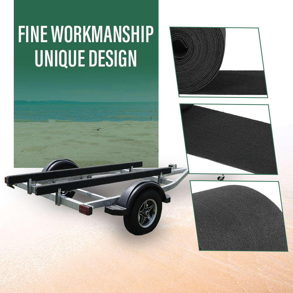 9" x 50' Ribbed Bunk Carpet / Marine Boat Trailer Runners / Outdoor - Black