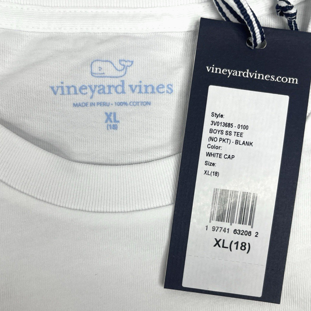 Vineyard Vines Youth Short Sleeve T-Shirt White Size XL (18) - NEW