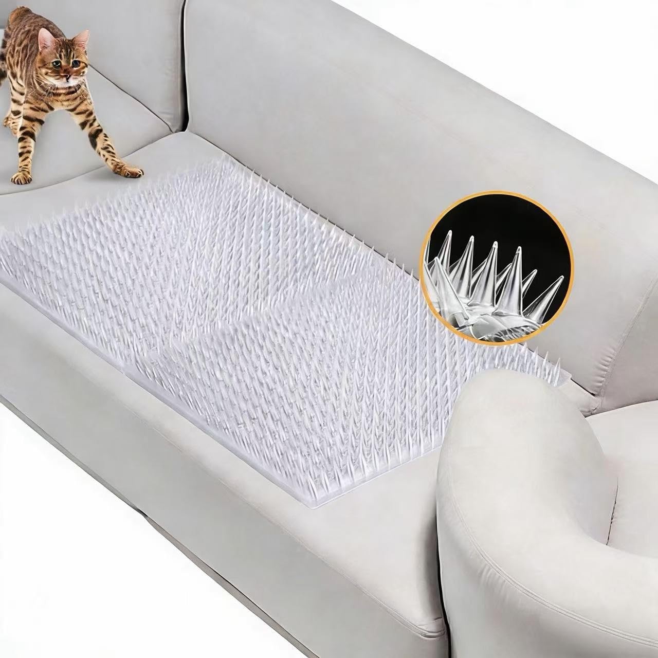 Yiteshi 10 Packs Scat Mat for Cats, 13X16 inches Pet Deterrent Spikes, Indoor...