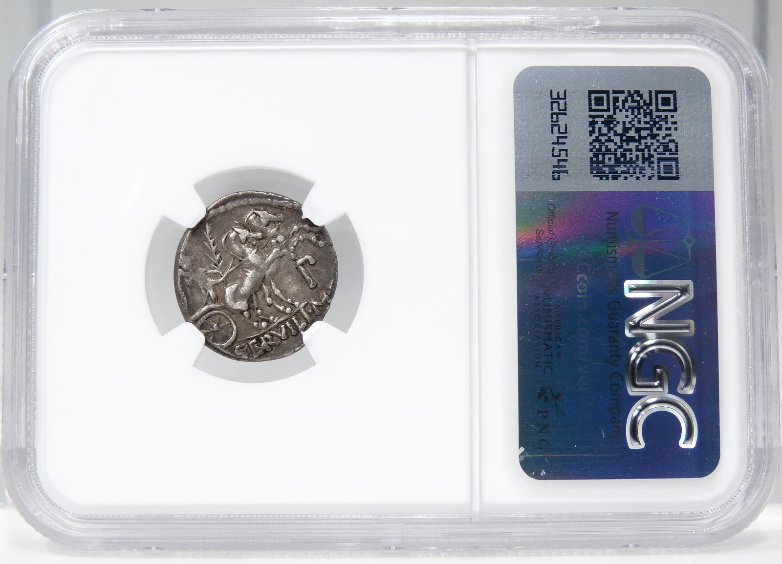 MINERVA/Victory Two Horse Chariot P. Servilius Mf Rullus NGC VF Coin Servilia 14
