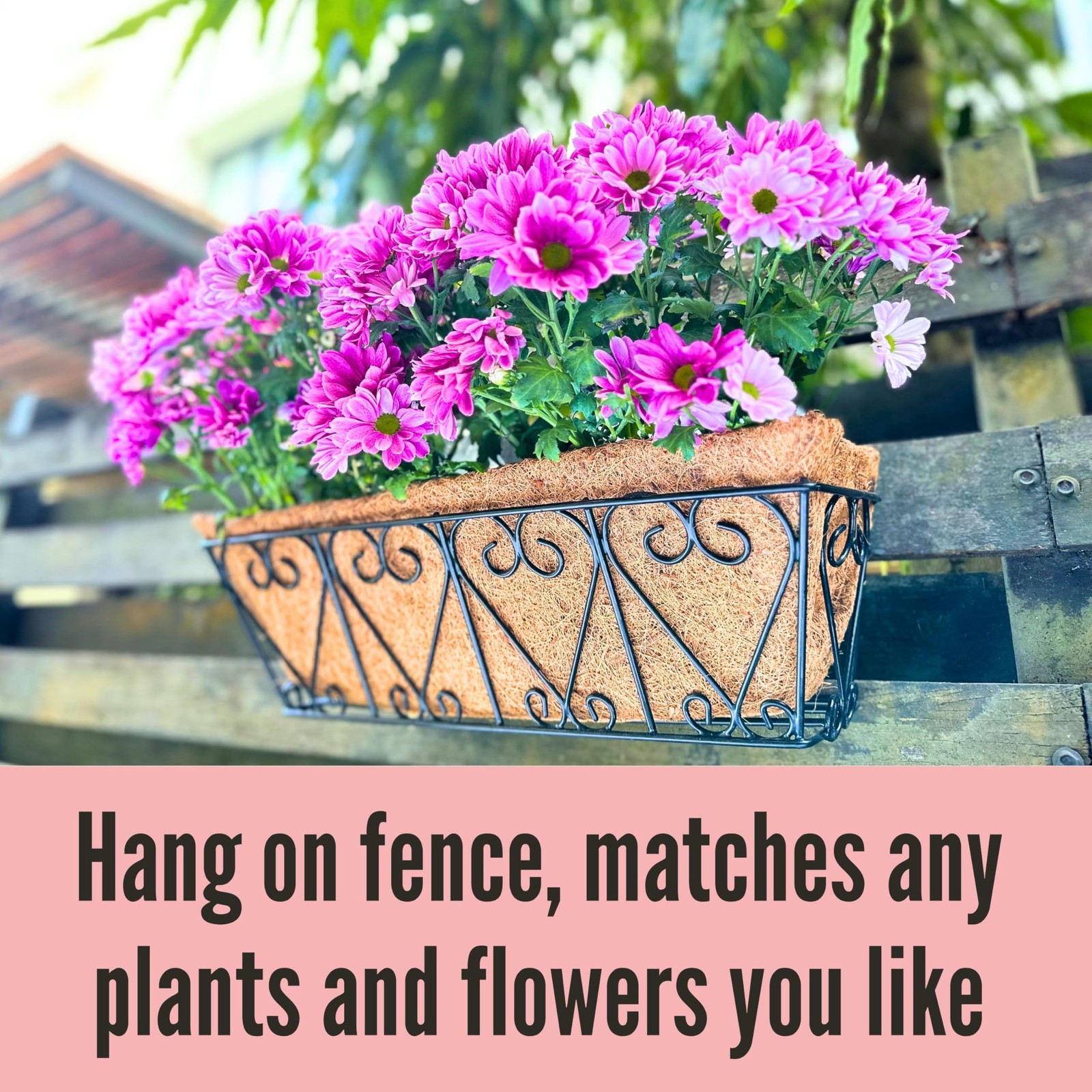 LaLaGreen Wal Planters - 4 Pack, 16 Inch Deck Railing Hanging Basket, Window ...