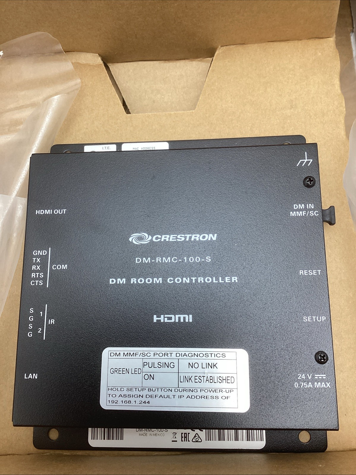 CRESTRON DM-RMC-100-S 8G Fiber Receiver & Room Controller ~ New