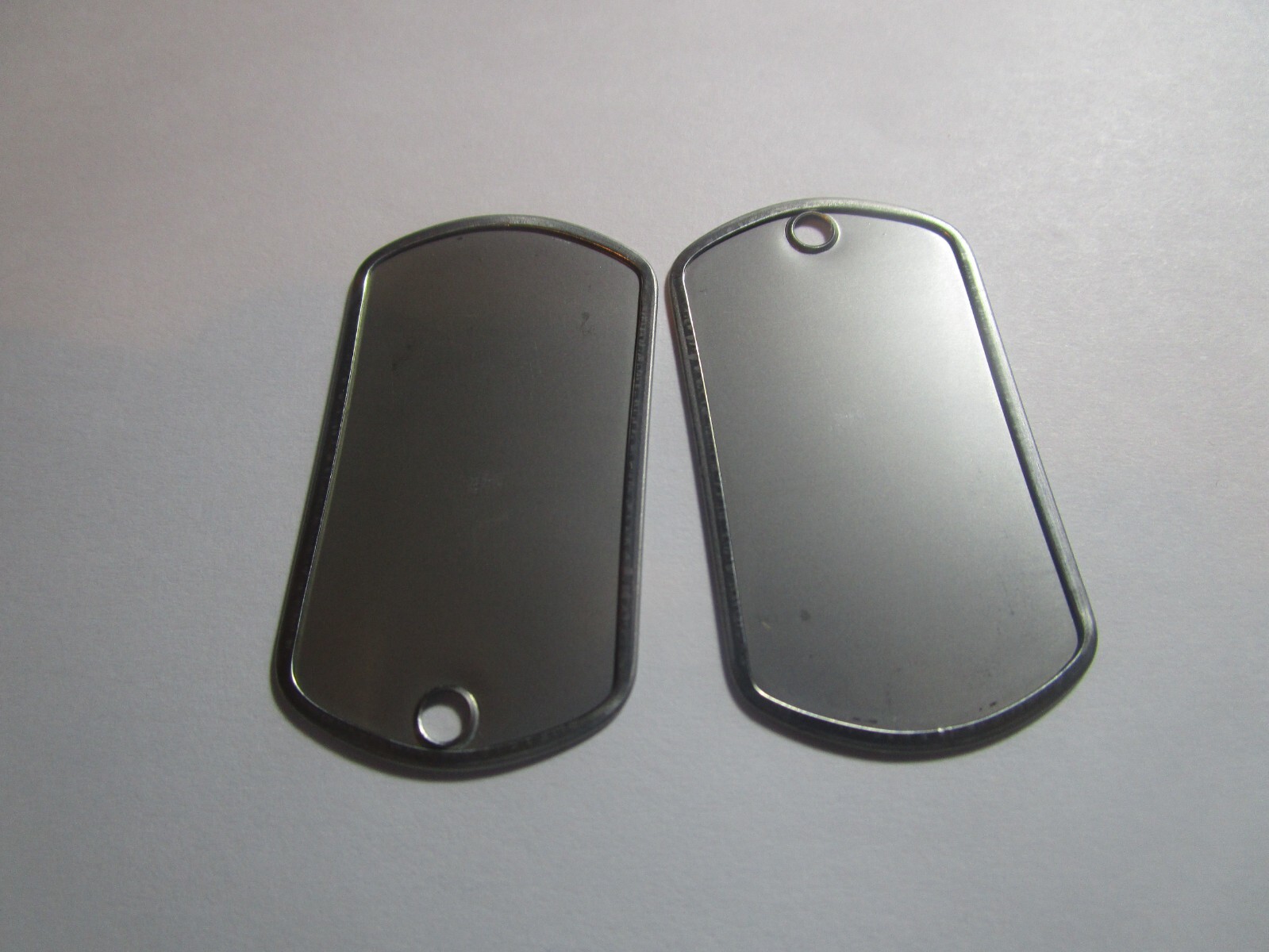 2 NEW Military Stainless Steel Blank Dog Tags Free Shipping