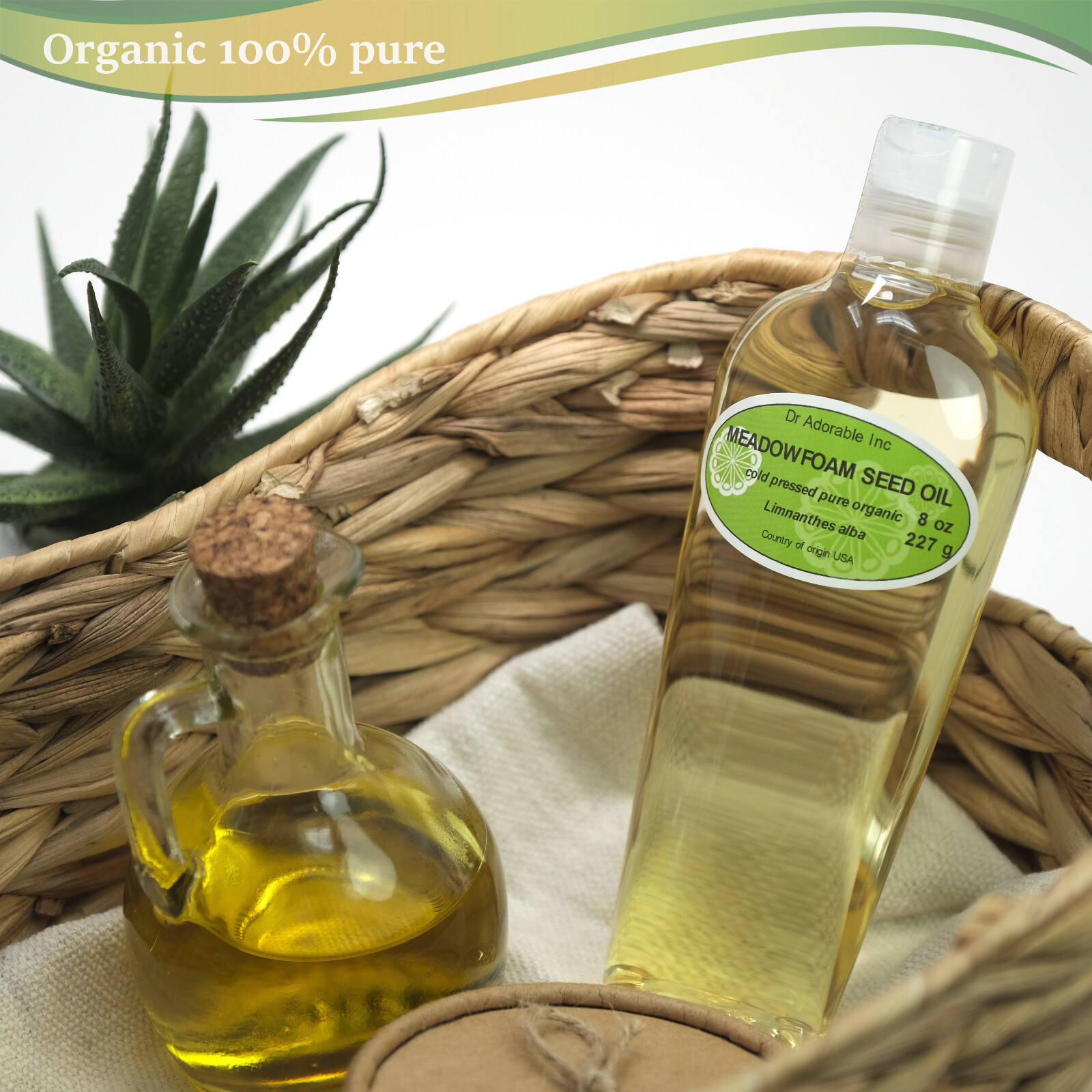 ORGANIC MEADOWFOAM SEED CARRIER OIL PURE COLD PRESSED 2 OZ 4 OZ -UP TO 7 LB