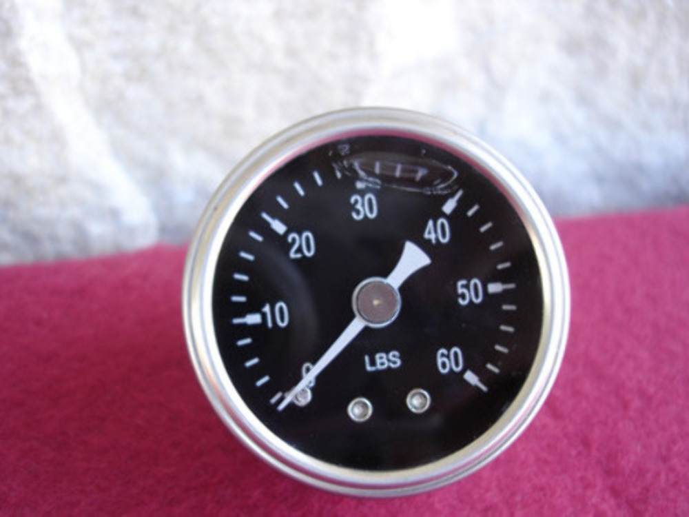 60 PSI BLACK FACE OIL PRESSURE GAGE FOR HARLEY PANHEAD SHOVELHEAD