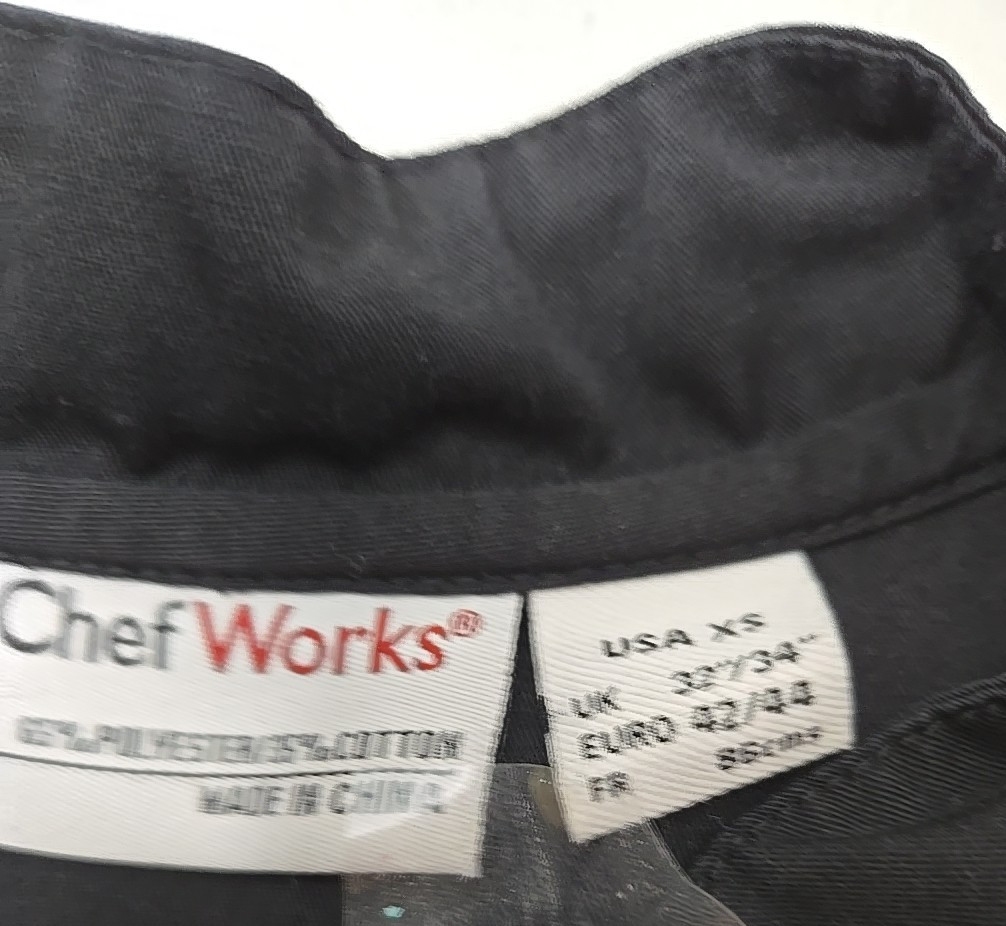 Chef Works Black 3/4 Sleeve Chef Coat Jacket Men's Size XS