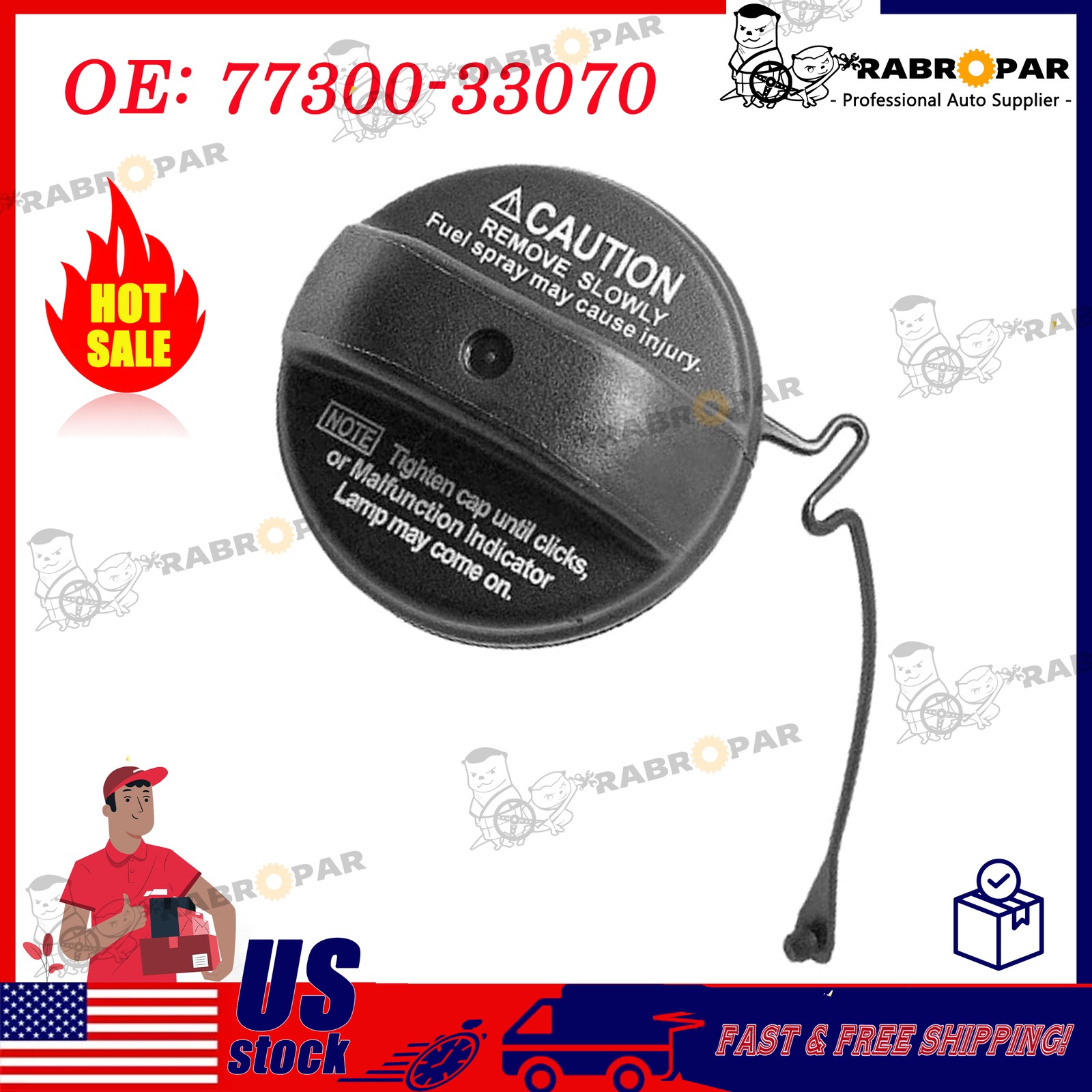 Fuel Tank Gas Cap 77300-33070, Replace 7730033070 Compatible with 4Runner Avalon