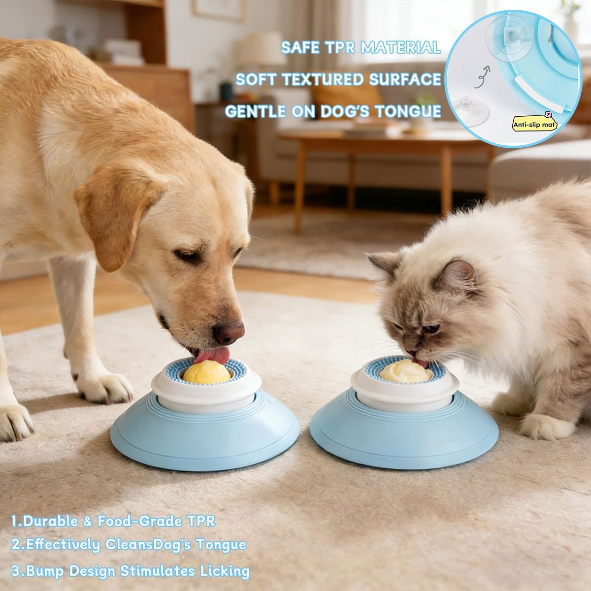 Lick Sphere Bowl for Dogs Cats, Anxieties Relief Slow Feeder Dog Lick Ball Treat