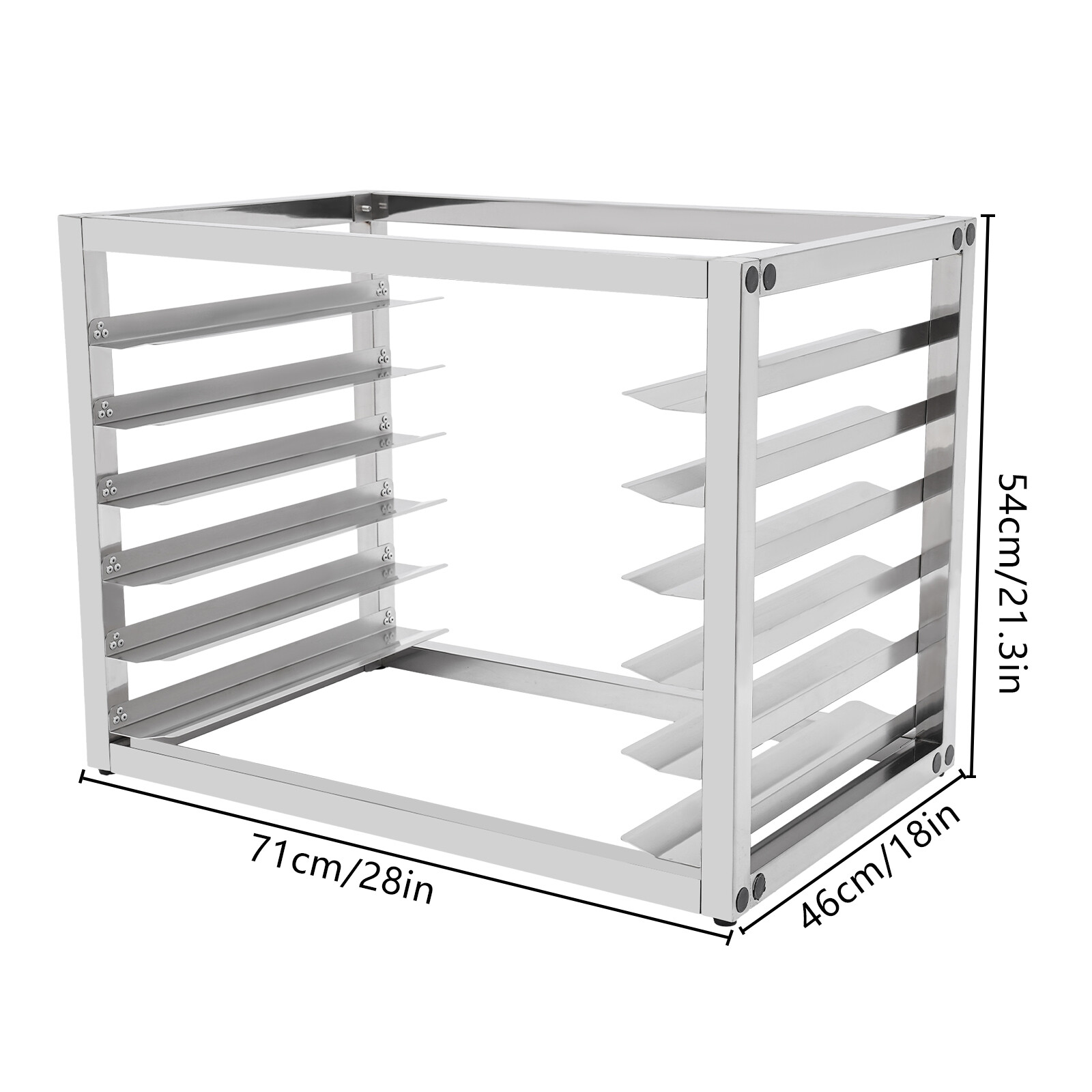 6 tire End Load Half Height Bakery Bun Dough Baking Sheet Pan Rack Commercial