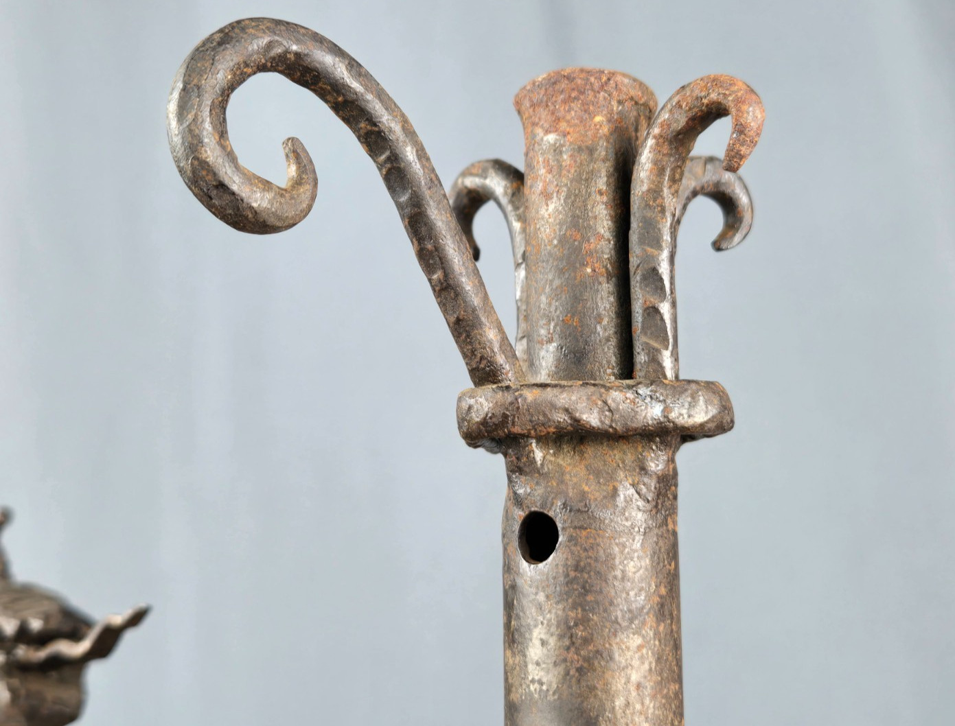 Antique gothic wrought iron dragon/serpent picture frame, hand forged