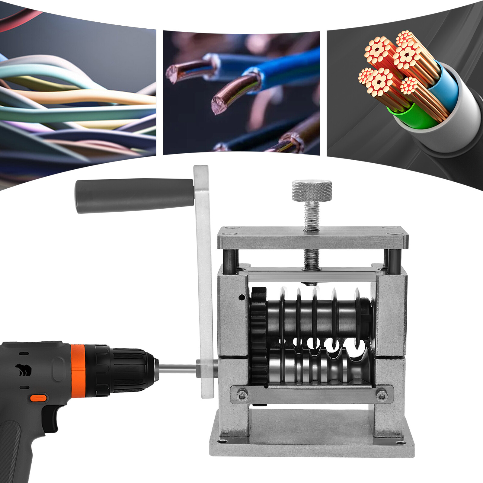 6 Holes Manual Cable Wire Stripping Machine Manual Wire Stripping Tool Silver