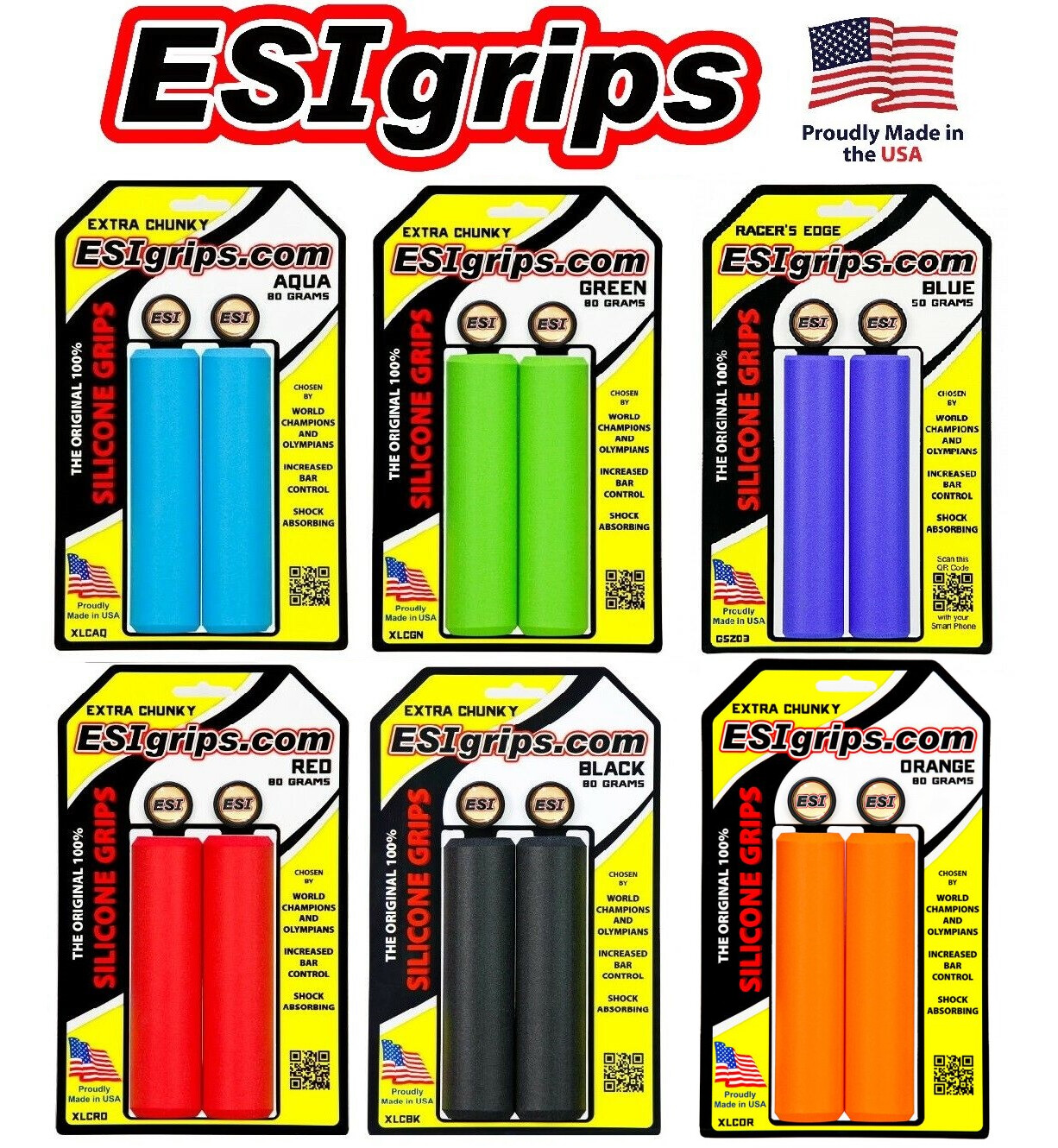 ESI EXTRA Chunky 34mm Soft Bike Grips 130mm Lightweight 80g MTB  Choose Color