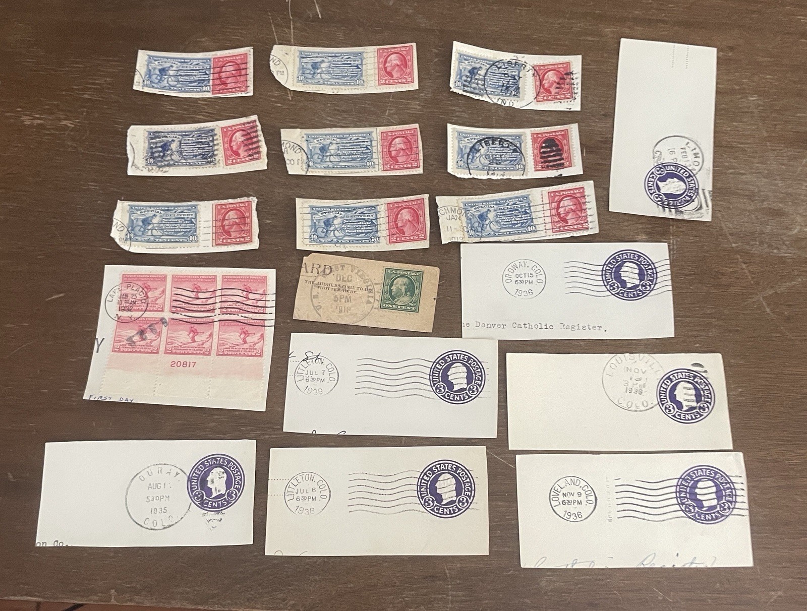 US Stamps Large Lot Postmarks Most On Paper Varying Years