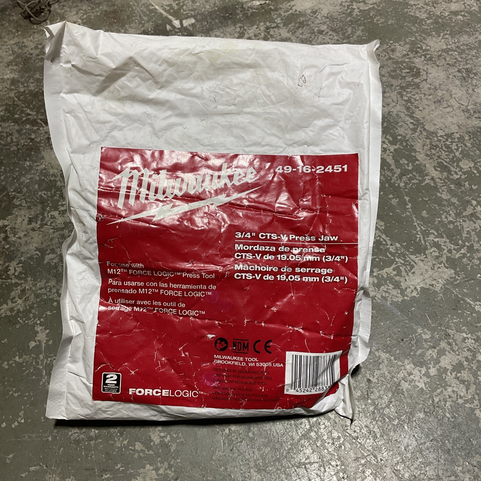 Milwaukee 49-16-2451 CTS-V 3/4" compact M12 press jaw