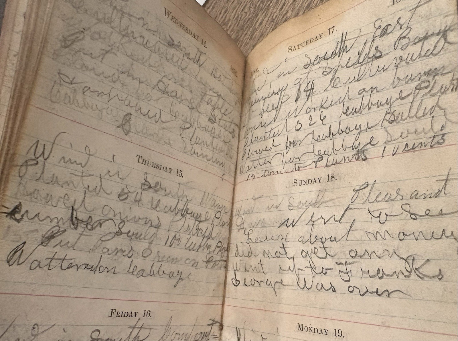 Excelsior Diary 1876 Hand Written Leather Rare Original