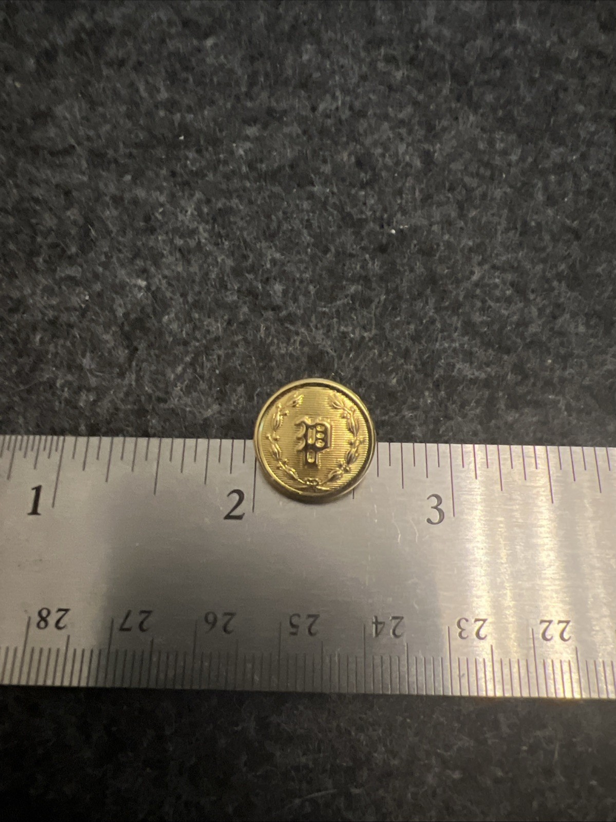 Police Uniform Buttons - Lot of 4 - Waterbury USA - Small 5/8” Gold “P” - NOS