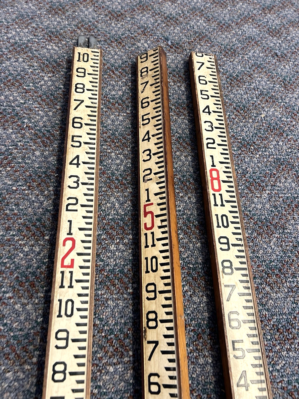 Vintage Wood Measuring Stick rule survey grade rod extending story pole transit