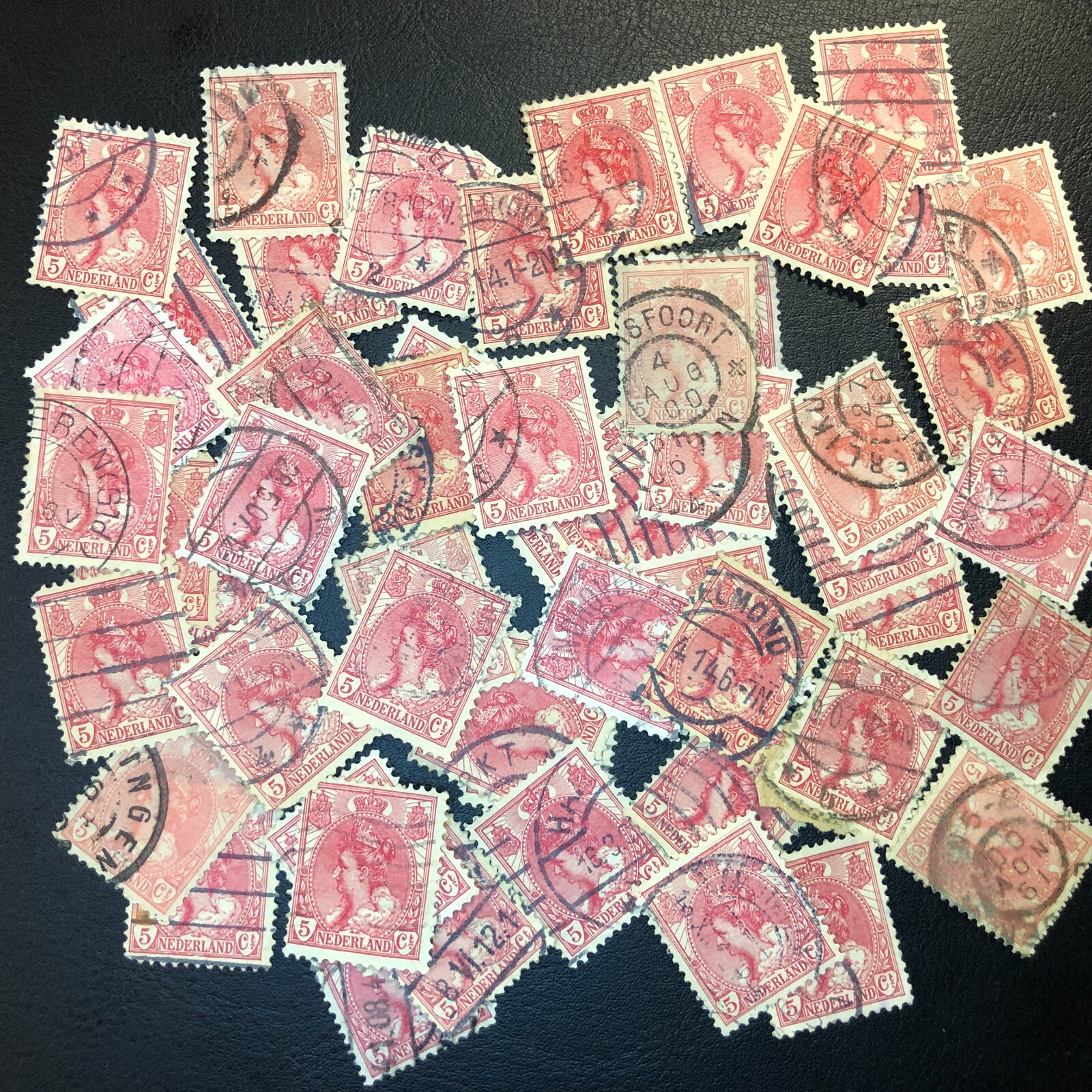 Postage Stamps For Crafting: Netherlands 1898 5c Queen Wilhelmina; Red (50)