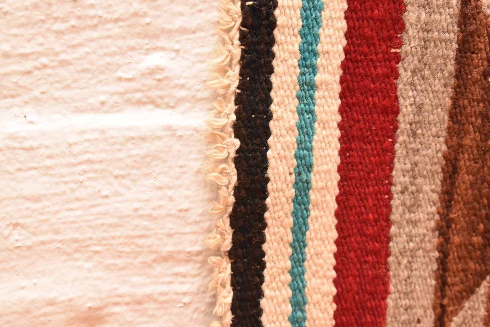 Antique Navajo Rug Textile Native American Indian Eye Dazzler Weaving 37x20 VTG