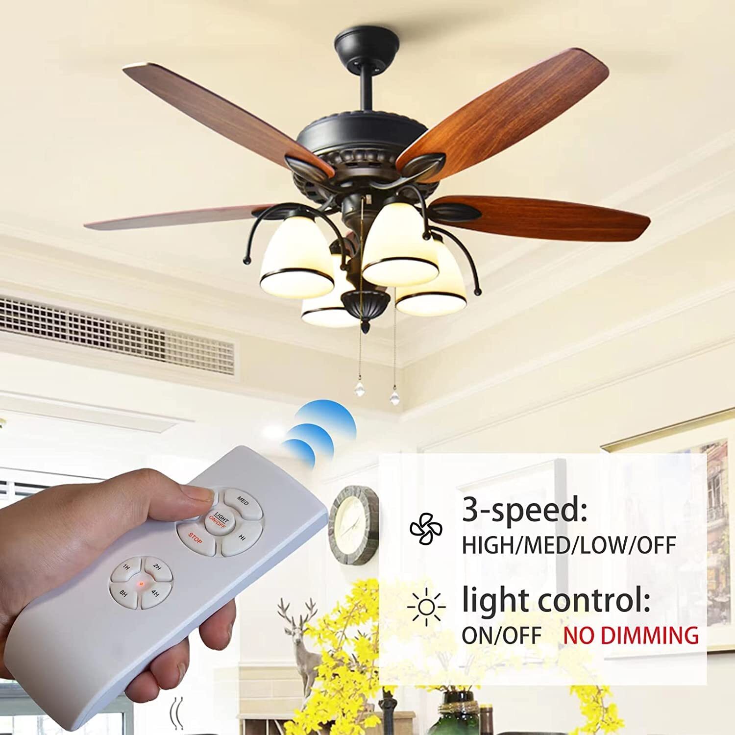 Universal Wireless Remote Control and Receiver Kits for Ceiling Fan Lamp Home
