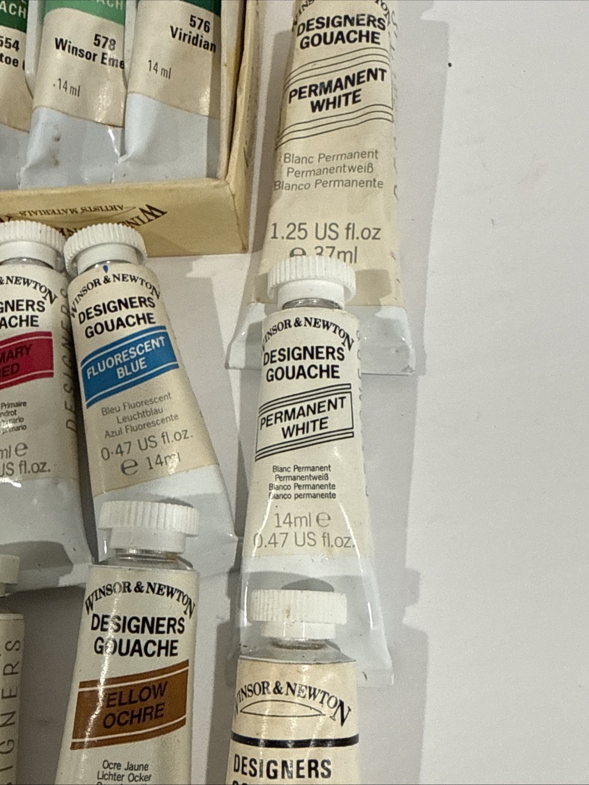 Winsor & Newton Designers Gouache Lot Of 19 Assorted Tubes Vintage