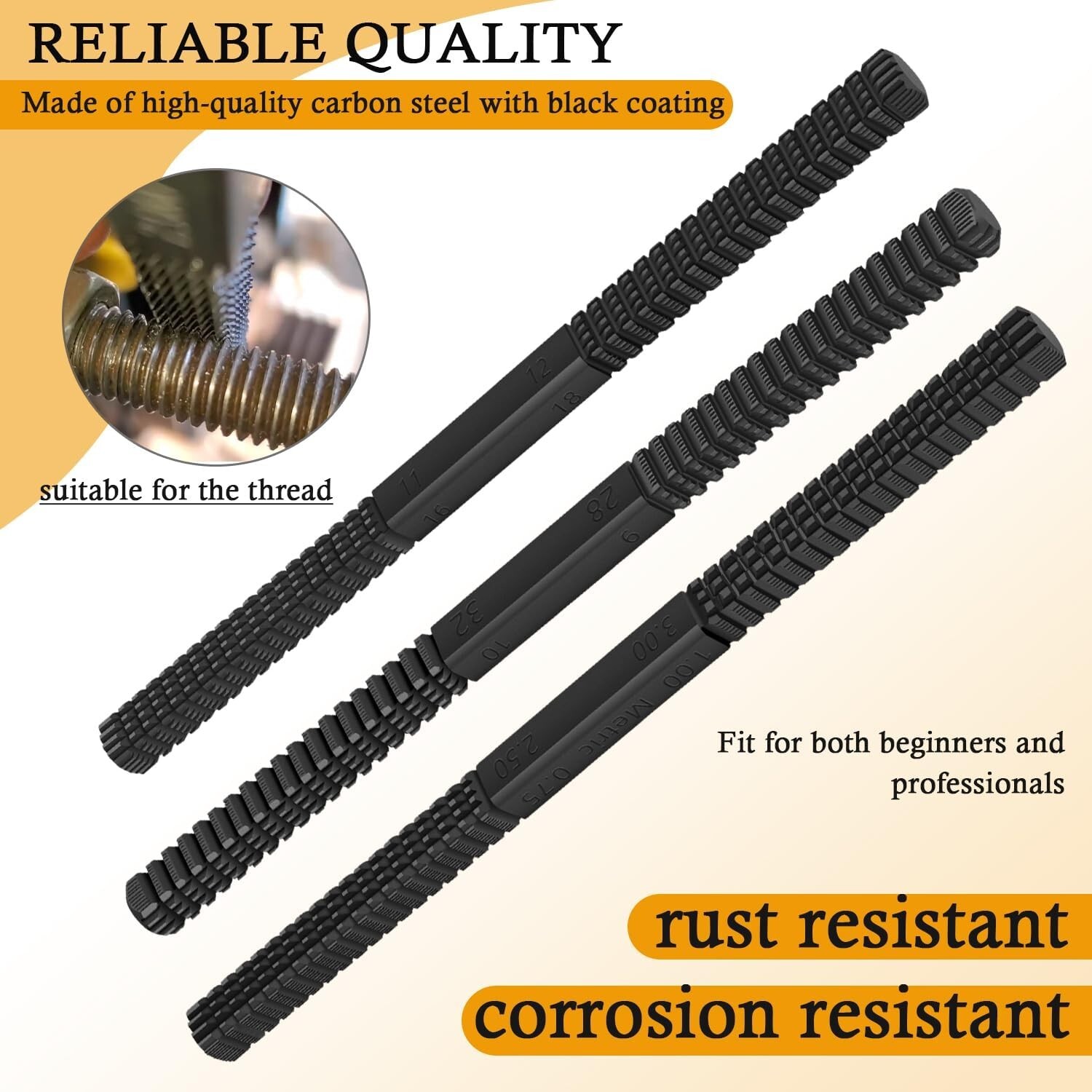 3 Piece Thread Restorer File Chaser Set Metric & SAE Repair Hardward DIY 2573