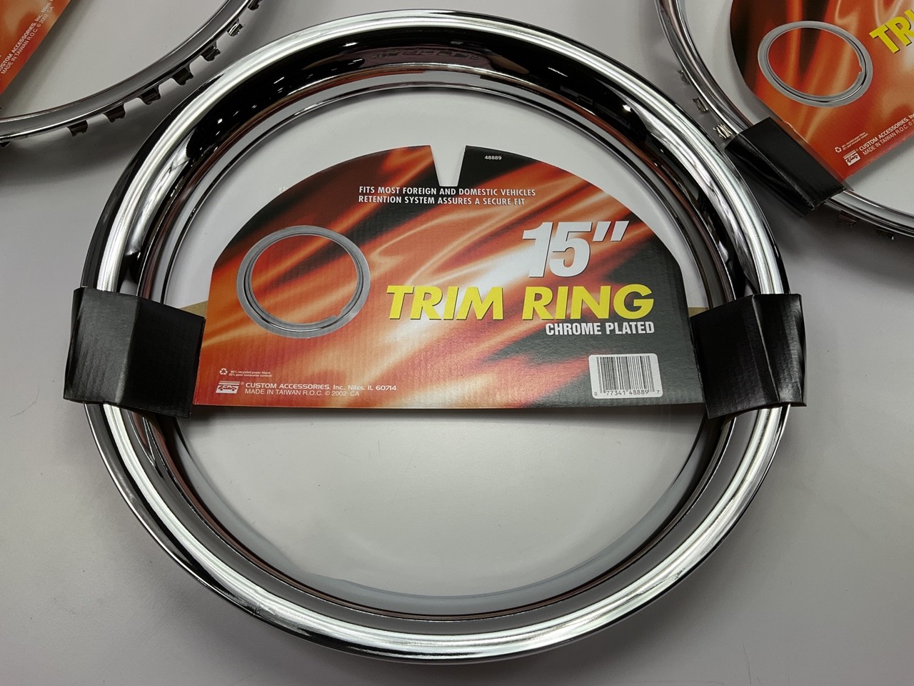 4 NEW 15" CHROME PLATED Steel Wheel Trim Rings Beauty Rims - SET OF 4 PCS 48889