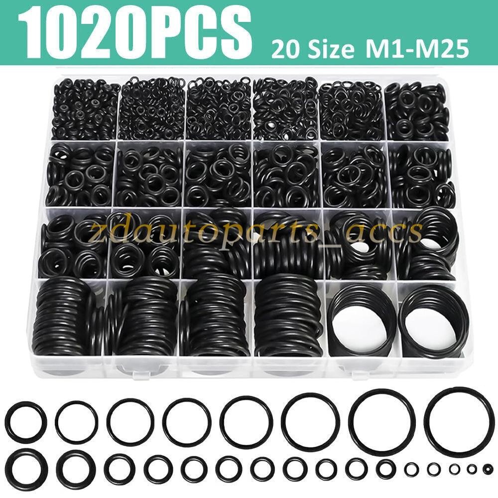 1020 Pcs O Ring Kit 20 Size Nitrile Rubber Oring Assortment Set for Car Auto Veh